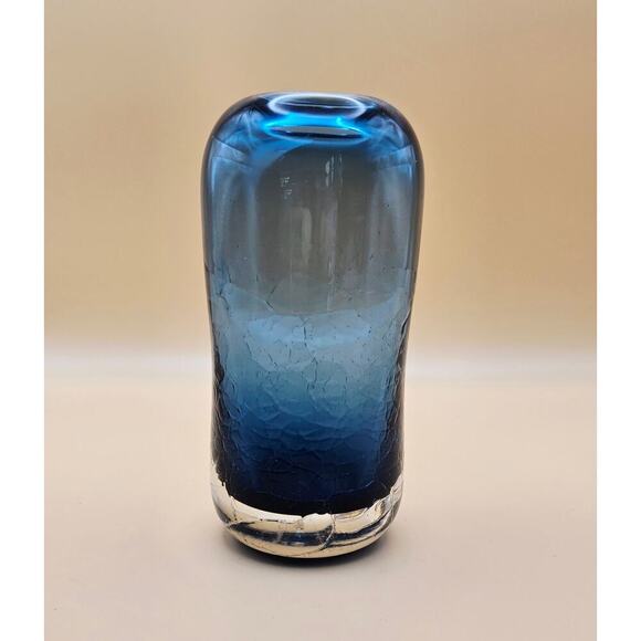 j paul Other - J. Paul VTG Crackled Cobalt Blue Art Glass Vase